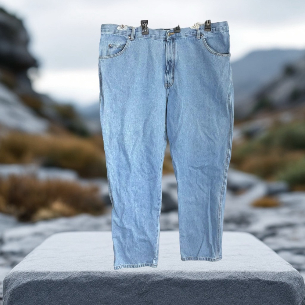 Basic Editions Straight Leg 100% Cotton Blue Jeans Men Size 46x32 (44x31 Actual)